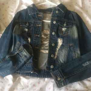 Denim ripped style jacket